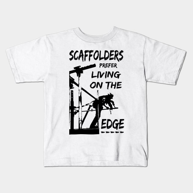 Living On The Edge 2 Kids T-Shirt by Scaffoldmob